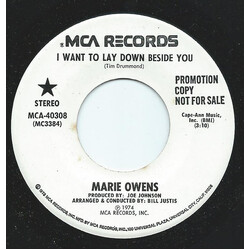 Marie Owens I Want To Lay Down Beside You USED VINYL 7INCH 45 RPM SINGLE PROMO