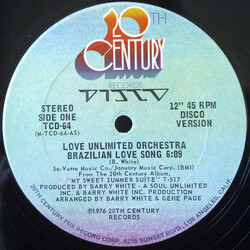 Love Unlimited Orchestra Brazilian Love Song USED VINYL 12INCH 45 RPM