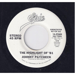 Johnny Paycheck The Highlight Of '81 USED VINYL 7INCH 45 RPM PROMO