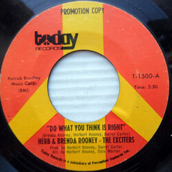 Herb Rooney / Brenda Rooney / The Exciters Do What You Think Is Right USED VINYL 7INCH 45 RPM SINGLE PROMO