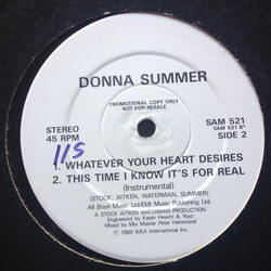 Donna Summer This Time I Know It's For Real USED VINYL 12INCH PROMO SINGLE