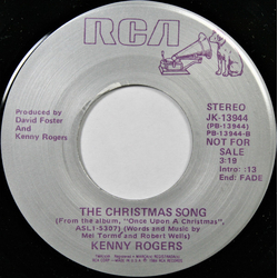 Kenny Rogers The Christmas Song Vinyl 7" USED