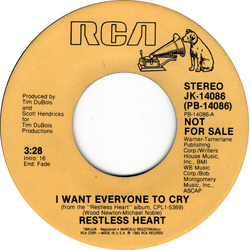 Restless Heart I Want Everyone To Cry Vinyl 7" USED