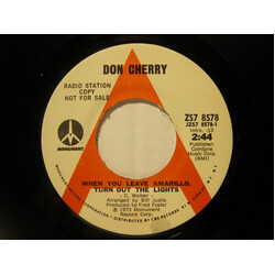 Don Cherry (2) When You Leave Amarillo, Turn Out The Lights USED VINYL 7INCH 45 RPM SINGLE PROMO