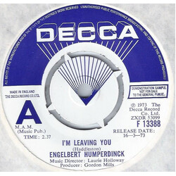 Engelbert Humperdinck I'm Leaving You USED VINYL 7INCH 45 RPM SINGLE PROMO