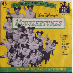 Jimmie Dodd / The Mouseketeers Mouseketunes From Walt Disney's Mickey Mouse Club TV Show USED VINYL 7INCH 45 RPM SINGLE