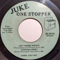 Carol Lou Trio Soft Summer Breeze / Canadian Sunset USED VINYL 7INCH 45 RPM STYRENE