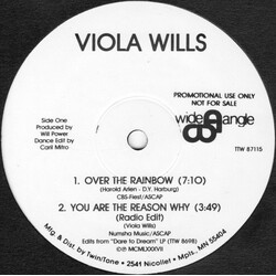 Viola Wills Over The Rainbow USED VINYL 12INCH PROMO