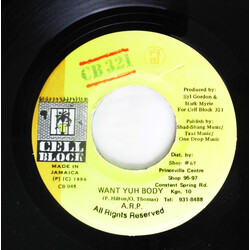 A.R.P. (2) Want Yuh Body USED VINYL 7INCH 45 RPM SINGLE