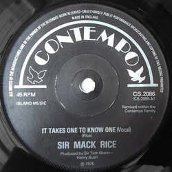 Sir Mack Rice It Takes One To Know One Vinyl 7" USED