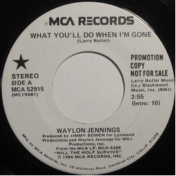 Waylon Jennings What You'll Do When I'm Gone Vinyl 7" USED