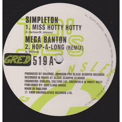 Simpleton / Mega Banton / Frankie Paul / Silver Cat (2) Miss Hotty Hotty / Hop-A-Long (Remix) / Come Back Home / More Weed USED VINYL 12INCH