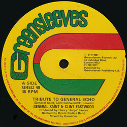 Clint Eastwood And General Saint Tribute To General Echo / Two Bad D.J. USED VINYL 12INCH 45 RPM