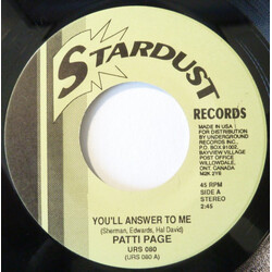 Patti Page You'll Answer To Me USED VINYL 7INCH 45 RPM