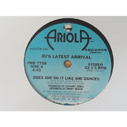 R.J.'s Latest Arrival Does She Do It Like She Dances Vinyl 12" USED