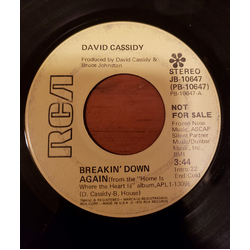 David Cassidy Breakin' Down Again Vinyl 7" USED