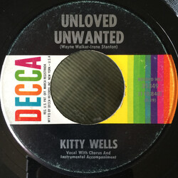 Kitty Wells Unloved Unwanted / Au Revoir USED VINYL 7INCH 45 RPM