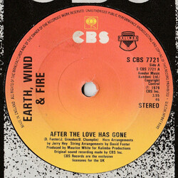 Earth, Wind & Fire After The Love Has Gone USED VINYL 7INCH 45 RPM