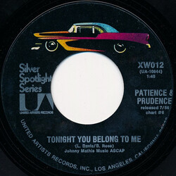 Patience & Prudence Tonight You Belong To Me / Gonna Get Along Without You Now USED VINYL 7INCH 45 RPM SINGLE REISSUE