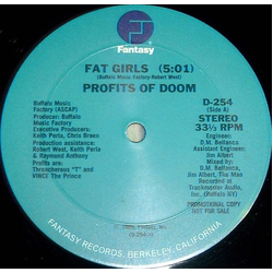 Profits Of Doom Fat Girls Vinyl 12" USED