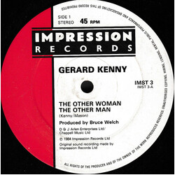 Gerard Kenny The Other Woman The Other Man USED VINYL 12INCH 45 RPM SINGLE
