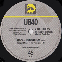 UB40 Maybe Tomorrow / Dread, Dread Time USED VINYL 7INCH 45 RPM SINGLE