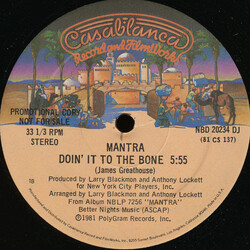 Mantra (4) Doin' It To The Bone USED VINYL 12INCH PROMO