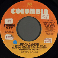 Diane Keaton / Stephen Sondheim I Don't Want To Play In Your Yard / Goodbye For Now USED VINYL 7INCH 45 RPM SINGLE PROMO