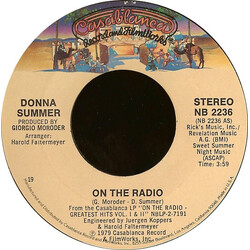 Donna Summer On The Radio USED VINYL 7INCH 45 RPM STYRENE STEREO