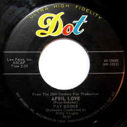 Pat Boone April Love USED VINYL 7INCH 45 RPM SINGLE