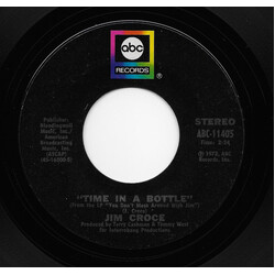 Jim Croce Time In A Bottle / Hard Time Losin' Man VINYL 7" USED