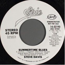 Stephen Allen Davis Summertime Blues USED VINYL 7INCH 45 RPM PROMO