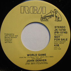 John Denver World Game USED VINYL 7INCH 45 RPM PROMO
