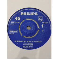 Jo Stafford / Paul Weston And His Orchestra He Bought My Soul At Calvary USED VINYL 7INCH 45 RPM SINGLE REISSUE