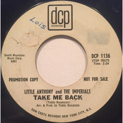 Little Anthony & The Imperials Take Me Back USED VINYL 7INCH 45 RPM PROMO