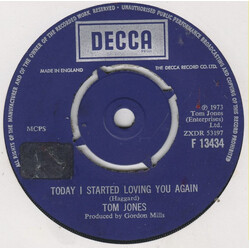 Tom Jones Today I Started Loving You Again Vinyl 7" USED