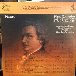 Wolfgang Amadeus Mozart / Paul Badura-Skoda / Prague Chamber Orchestra Piano Concertos No. 21 In C Major K. 467 /  No. 24 In C Minor, K. 491 Vinyl LP 