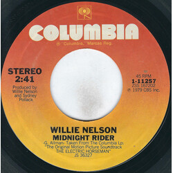 Willie Nelson Midnight Rider USED VINYL 7INCH SINGLE STYRENE