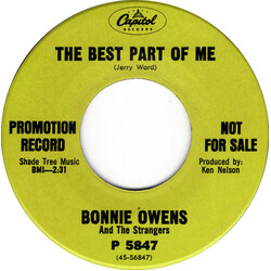 Bonnie Owens / The Strangers (5) The Best Part Of Me USED VINYL 7INCH 45 RPM SINGLE PROMO