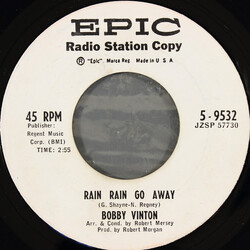 Bobby Vinton Rain Rain Go Away / Over And Over USED VINYL 7INCH 45 RPM PROMO