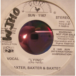 Baxter, Baxter & Baxter Lying USED VINYL 7INCH 45 RPM PROMO