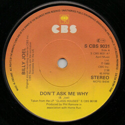 Billy Joel Don't Ask Me Why USED VINYL 7INCH 45 RPM SINGLE
