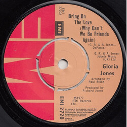 Gloria Jones Bring On The Love (Why Can't We Be Friends Again) USED VINYL 7INCH 45 RPM SINGLE