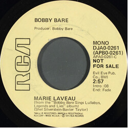 Bobby Bare Marie Laveau USED VINYL 7INCH 45 RPM SINGLE PROMO MONO
