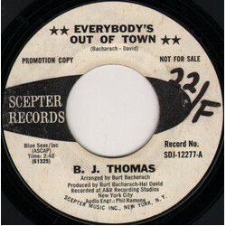 B.J. Thomas Everybody's Out Of Town USED VINYL 7INCH 45 RPM PROMO STYRENE