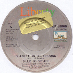 Billie Jo Spears Blanket On The Ground USED VINYL 7INCH 45 RPM SINGLE REISSUE