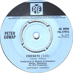Peter Cowap Crickets USED VINYL 7INCH 45 RPM SINGLE