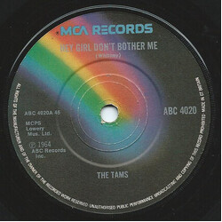 The Tams Hey Girl, Don't Bother Me / Be Young, Be Foolish, Be Happy USED VINYL 7INCH 45 RPM SINGLE REISSUE