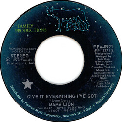Mama Lion Give It Everything I've Got USED VINYL 7INCH 45 RPM SINGLE PROMO STYRENE STEREO MONO