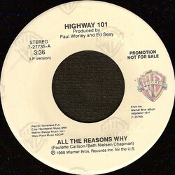 Highway 101 All The Reasons Why USED VINYL 7INCH 45 RPM PROMO STYRENE STEREO